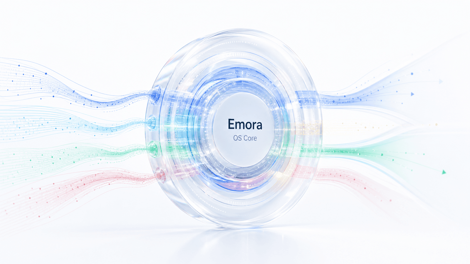 多种信号汇入 EmoraOS,再流向应用和设备